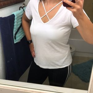 White criss cross top